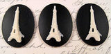 40x30mm Eiffel Tower Cameos (3) - L632-3 Jewelry Finding