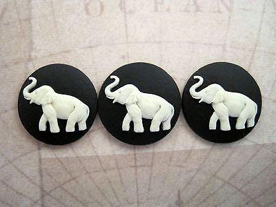 25mm Elephant Cameos (3) - L654A Jewelry Finding