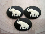40x30mm Horizontal Elephant Cameos (3) - L654B-3 Jewelry Finding
