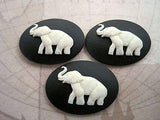 40x30mm Horizontal Elephant Cameos (3) - L654B-3 Jewelry Finding