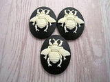 40x30mm Bee Cameos (3) - L657B-3 Jewelry Finding
