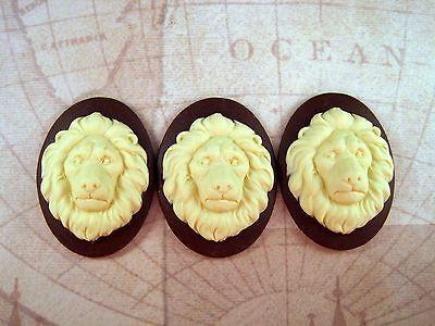 40x30mm Lion Cameos (3) - L694-3 Jewelry Finding