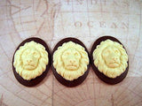 40x30mm Lion Cameos (3) - L694-3 Jewelry Finding