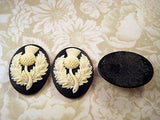 40x30mm Scottish Thistle Cameos (3) - L801-3 Jewelry Finding