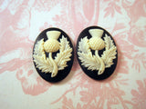 25x18mm Scottish Thistle Cameos (2) - L803
