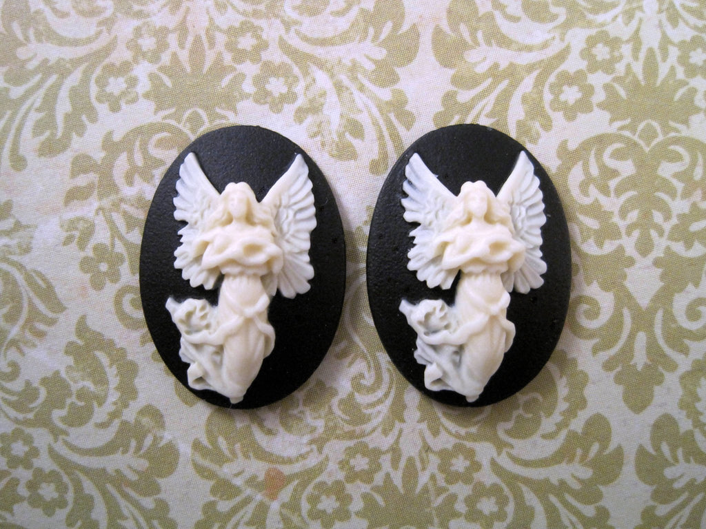 25x18mm Elegant Angel Cameos (2) - L856 Jewelry Finding