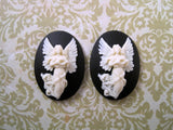25x18mm Elegant Angel Cameos (2) - L856 Jewelry Finding