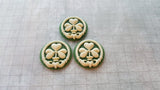 Green 25mm Claddagh Shamrock Cameos (3) - L919 Jewelry Finding