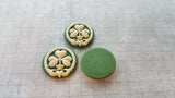 Green 25mm Claddagh Shamrock Cameos (3) - L919 Jewelry Finding