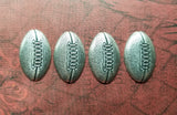 Large Oxidized Silver Football Stampings (4) - L957