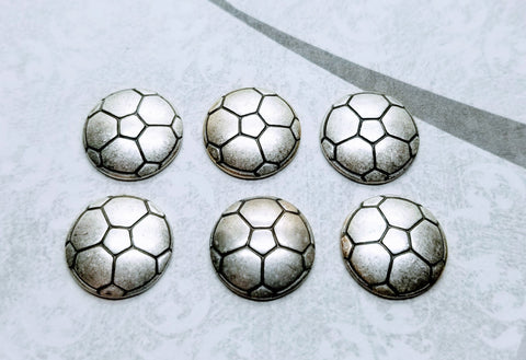 Small Oxidized Silver Soccer Ball Stamping (6) - L966