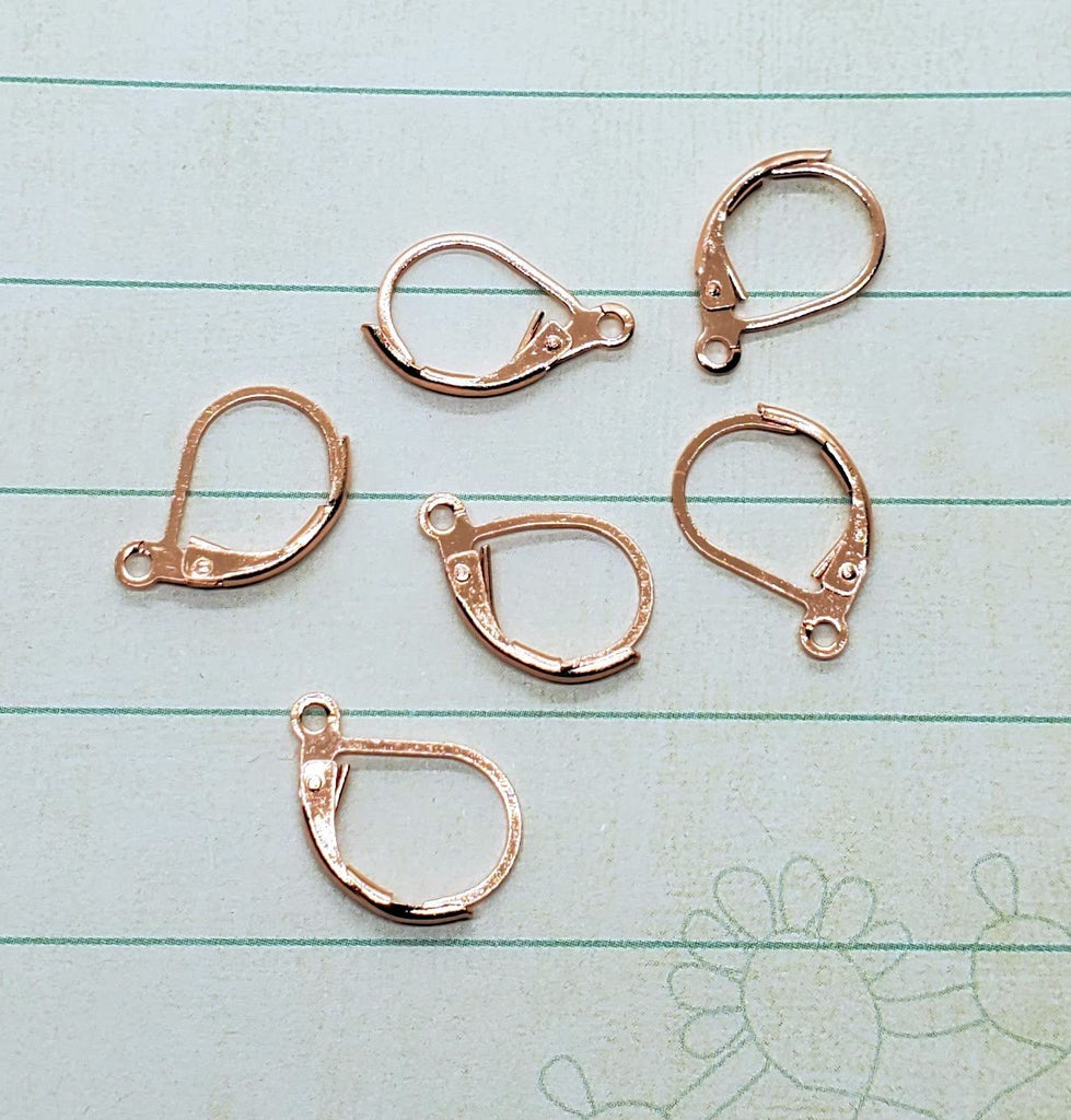 Rose Gold Leverback Ear Wires (6) - PRGG085