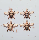 XSmall Shiny Rose Gold Bee Charms With Ring (4) - PRGRAT6593WR
