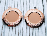 Shiny Rose Gold Round Locket With Setting (2) - PRGW3601R