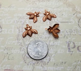 Rose Gold Ox Bumble Bee Charms (4) - RGE122621XL