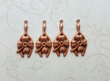 Rose Gold Ox Four Leaf Clover Wishbone Charms Stampings (4) - RGS1557
