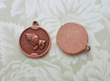 Rose Gold Ox Praying Hands Charms (2) - RGS3039