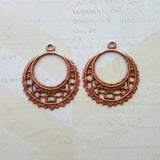 Rose Gold Ox Filigree Dangle Stampings (2) - RGS5381