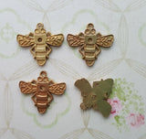 Raw Brass Bee Charms (4) - S2510