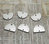 Oxidized Silver Half Round Connectors (6) - SOBF12