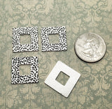 Oxidized Silver Hammered Brass Square Stampings (4) - SOBF7