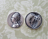 Oxidized Silver Marie Antoinette Stampings (2) - SOFFA1465