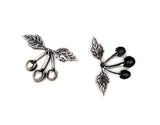 Small Oxidized Silver Cherry Cluster Stampings (2) - SOFFA8582 Jewelry Finding