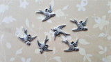 Small Oxidized Silver Bird Charms (6) - SOGB5704R