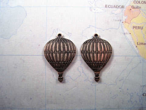 Oxidized Silver Hot Air Balloon Charms (2) - SOGB6678 Jewelry Finding