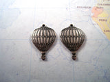 Oxidized Silver Hot Air Balloon Charms (2) - SOGB6678 Jewelry Finding