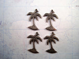 Small Oxidized Silver Palm Tree Charms (4) - SOGB7048 Jewelry Finding