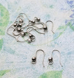 Oxidized Silver Fish Hook Ear Wires With 3mm Ball (12) - SOL978