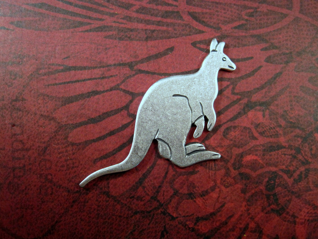 Large Oxidized Silver Kangaroo (1) - SOS3256 Jewelry Finding
