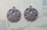 Oxidized Silver Sand Dollar Charms (2) - SOS7508