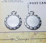 Oxidized Silver Clock Setting Charms (2) - SOS8327