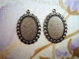 25x18mm Oxidized Silver Plated Brass Settings (2) - SOS9401-1