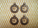 Oxidized Silver Clock Charm Stampings (4) - SOSG5168