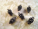 Oxidized Silver Plated Pine Cone Casting Charms (6) - SOSGK1031