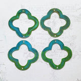 Verdigris Patina Jonquil Connector Stampings (4) - VPBF1