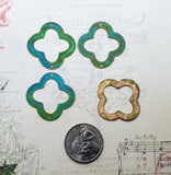 Verdigris Patina Jonquil Connector Stampings (4) - VPBF1