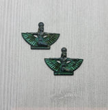 Brass Egyptian Isis Stampings x 2 - 8645S