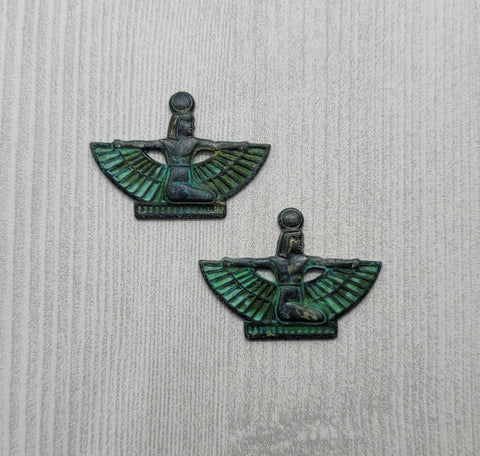 Brass Egyptian Isis Stampings x 2 - 8645S