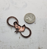 Large Oxidized Copper Horse And Horseshoe Stamping x 1 - 5023COS