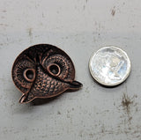 Large Oxidized Copper Owl Head Stamping x 1 - 1473COFF