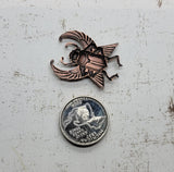 Oxidized Copper Scarab Stamping x 1- 2935COFF
