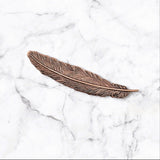 Large Oxidized Copper Feather Stamping - 2997COS