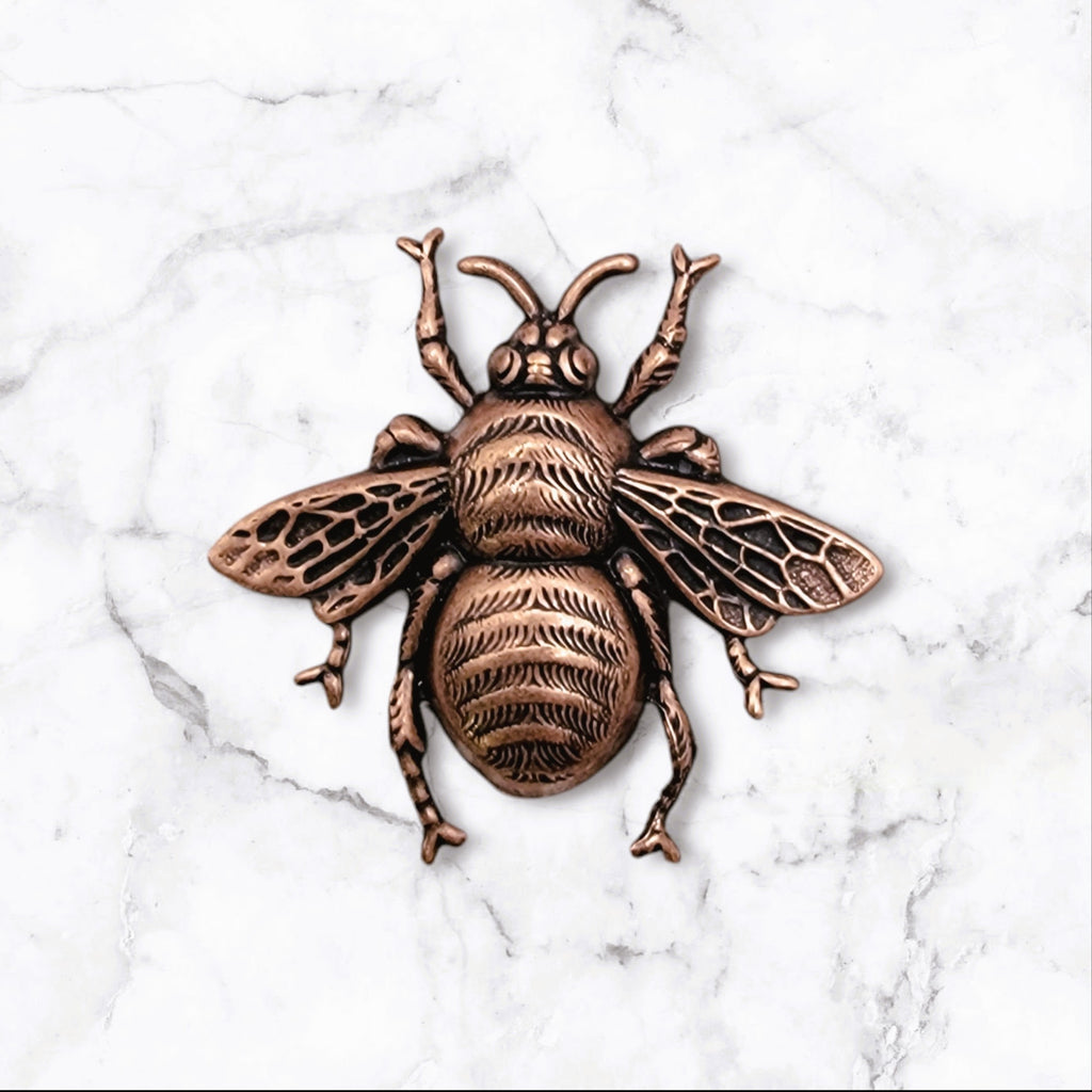 Large Oxidized Copper Bee Stamping - 8986COFFA