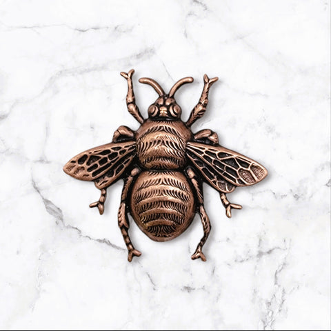 Large Oxidized Copper Bee Stamping - 8986COFFA