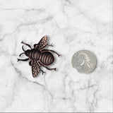 Large Oxidized Copper Bee Stamping - 8986COFFA