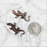 Small Oxidized Copper Lizard Stampings x 2 - 120CORAT